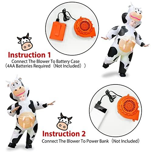 Camlinbo Camlinbo Child Inflatable Halloween Costume Cow for Kids Boys Girls Full Body Blows up Halloween Costumes Cosplay Party
