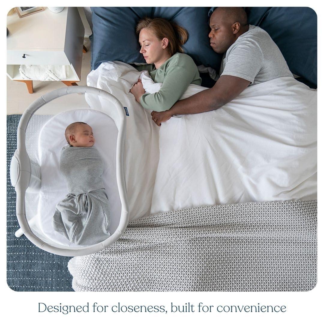 HALO HALO BassiNest Swivel Sleeper 3.0 Bedside Baby Bassinet with 360 Rotation, Adjustable Height, Breathable Mesh, Safe Close Sleeping, Lowering Wall for Easy Access, Feeding & C-Section Recovery