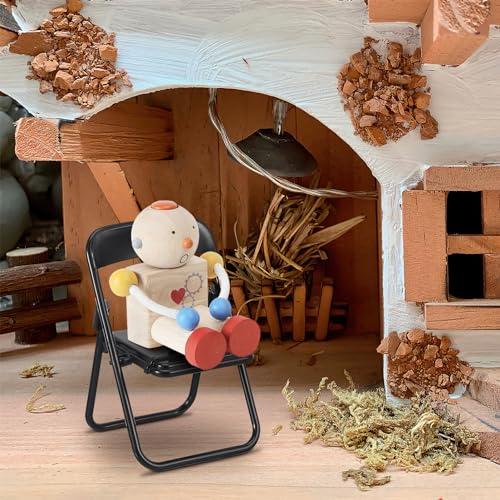 HOLIDYOYO HOLIDYOYO 24Pcs Mini Foldable Chairs, Dollhouse Mini Furniture Doll Chair, Miniature Folding Chairs, Funny Cell Phone Stand Holder, Miniature Plastic Chair, for Dollhouse Decoration