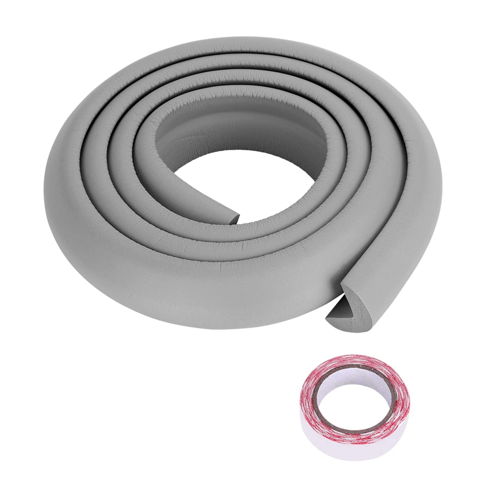 ToysCentral Basics Corner Protector Baby, Crib Padding for Sides Rubber Furniture and Corner Guards 2M Baby Safety Desk Cushion Crib Bumpers Padded for Table, Fireplace, Countertop (Grey)