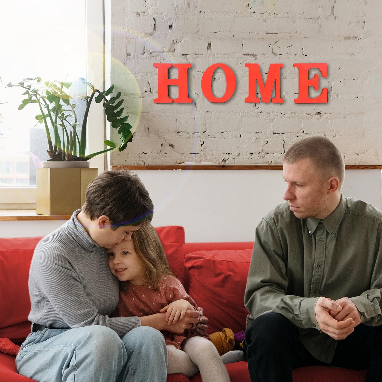 AOCEAN AOCEAN 6 Inch Red Wood Letters Unfinished Wood Letters for Wall Decor Decorative Standing Letters Slices Sign Board Decoration for Craft Home Party Projects (F)