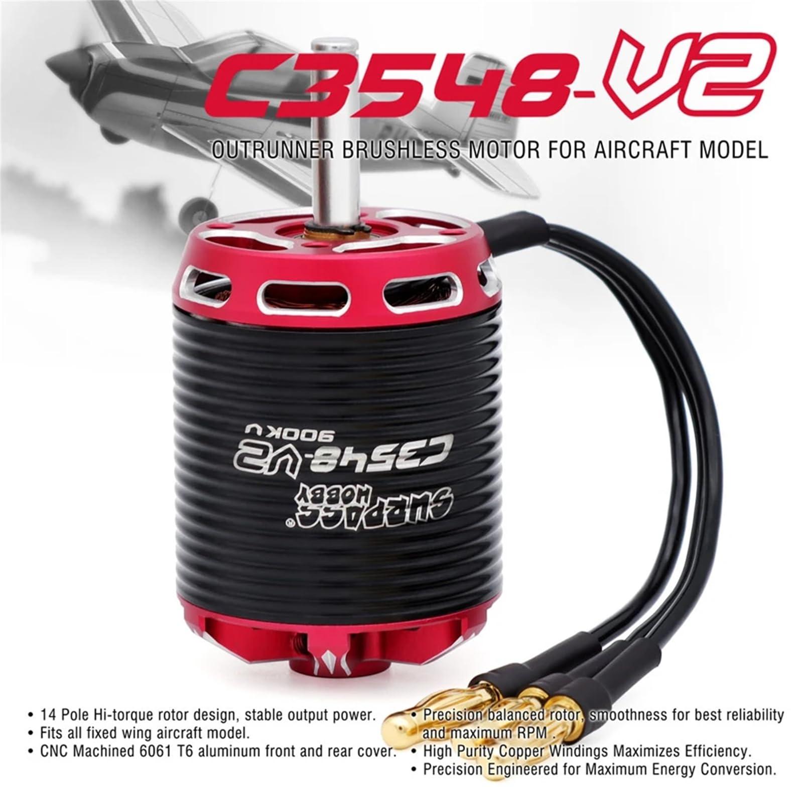 Caruner C3548 V2 790KV Outrunner Brushless Motor Shaft Diameter 5MM for RC Airplane Aircraft Fixed Wing RC Drone