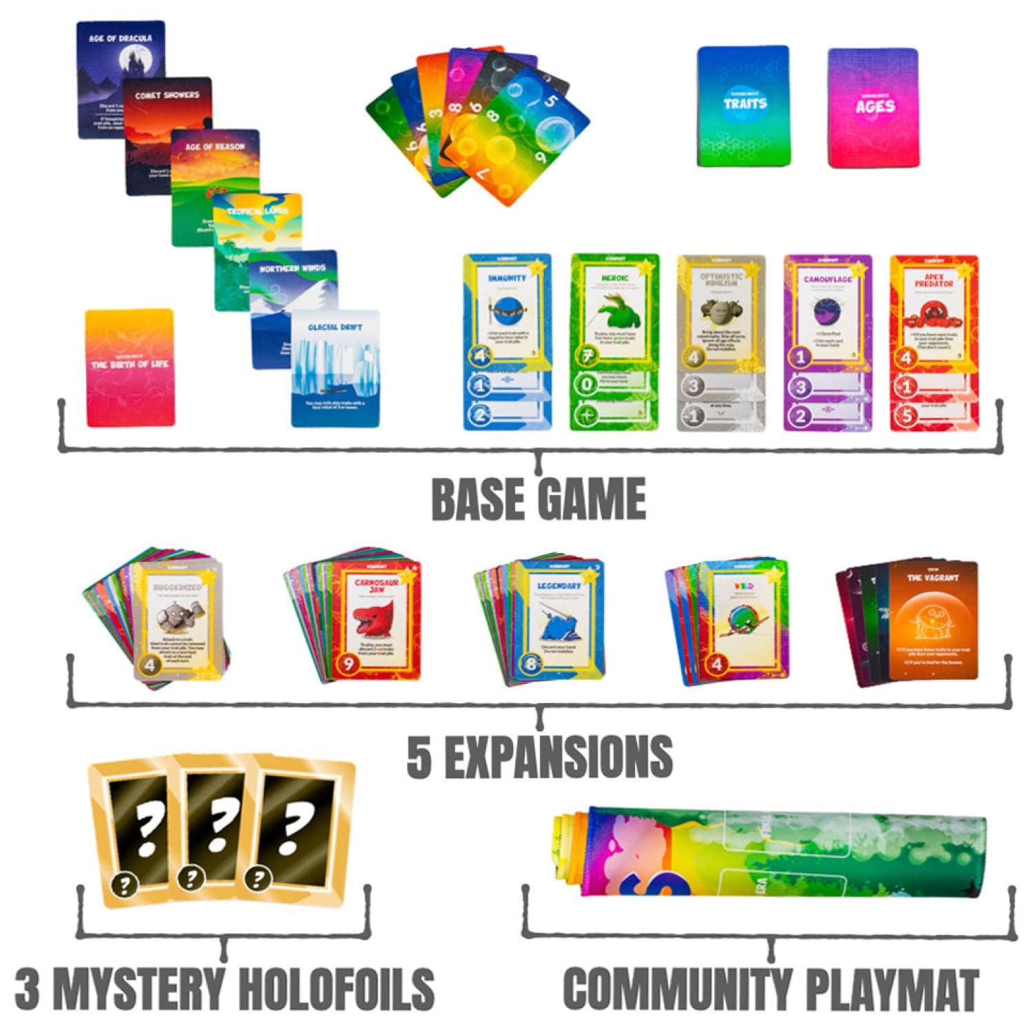 Doomlings Doomlings Card Game Deluxe Bundle, Overlush Expansion & Playmats Carrying Bag - Ultimate Family Card Game Set