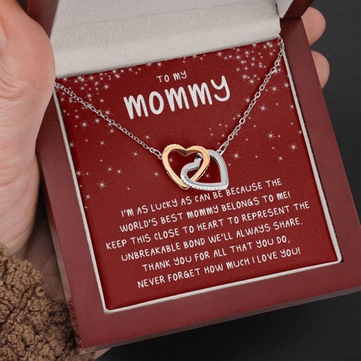 MAMABLUESKY To My Mommy Necklace, Mothers Day Gift, Mommy To Be Gift From Bump, New Mom Necklace, Best Gifts for Mom, Gift for Expecting Moms, New Mom Gift From Husband, Pregnancy Gift for Mommy, Birthdays Gift for Pregnant Wife, Birthday Moms To Be Gifts (STAND