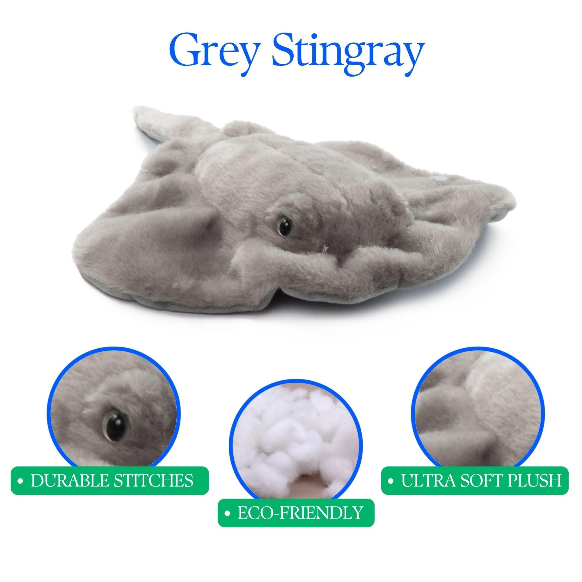 The Petting Zoo The Petting Zoo Stingray Stuffed Animal Plushie, Gifts for Kids, Wild Onez Ocean Animals, Stingray Plush Toy 15 inches from Tip of Tail to Head