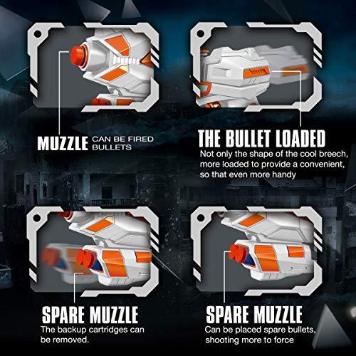 POKONBOY POKONBOY 2 Pack Blaster Guns Toy Guns for Boys Girls with 60 PCS Refill Soft Foam Darts 2 Wristbands for Kids Birthday Gifts Party Favors Hand Gun Toys for 6 7 8 Year Old Christmas