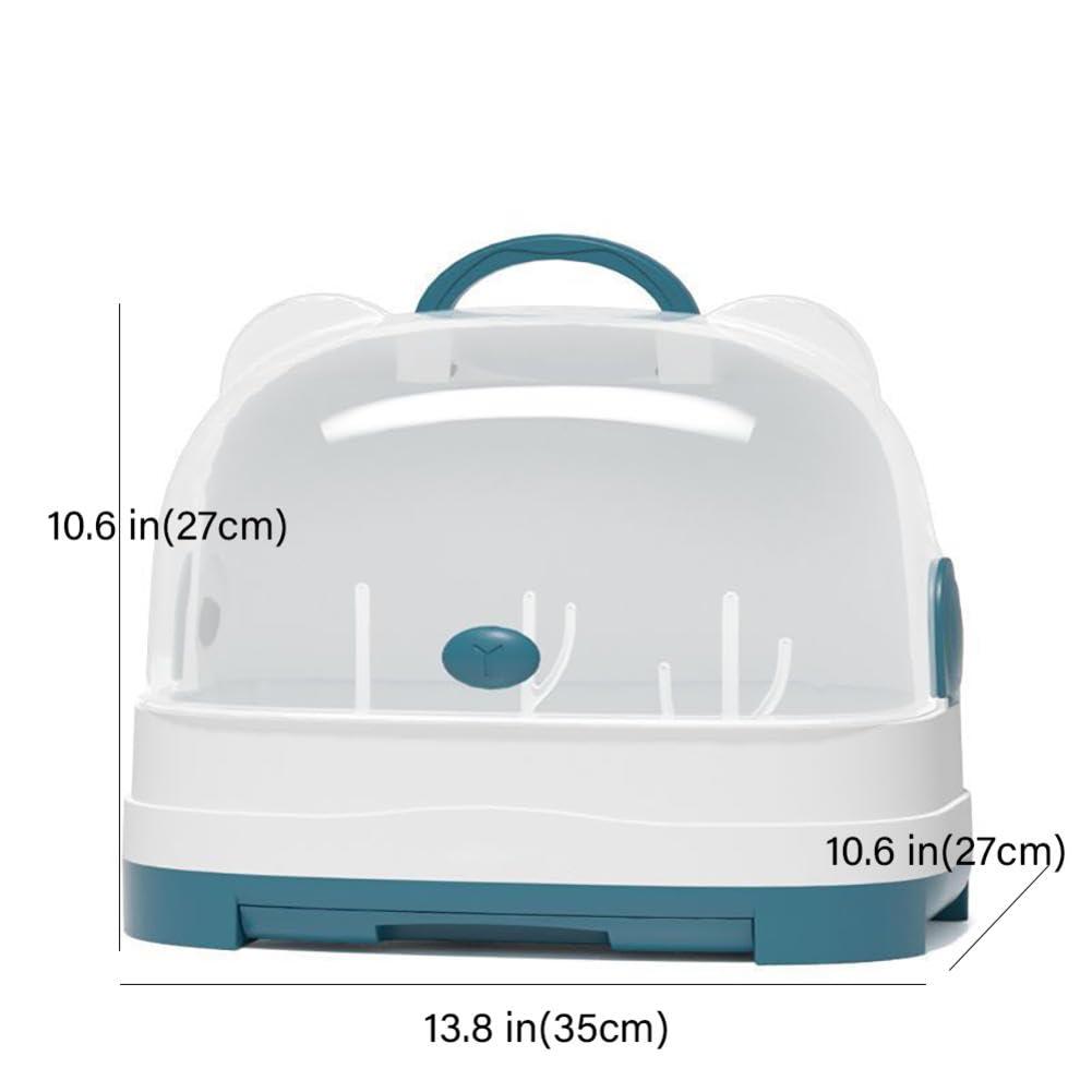 KALWEL KALWEL,Baby Bottle Dryer Rack,Portable Bottle Drying Rack,Baby Bottle Storage Organizer with Lid,Travel Bottle Drying Rack,Removable Layers for Easy Cleaning,Suitable for Travelling,Camping