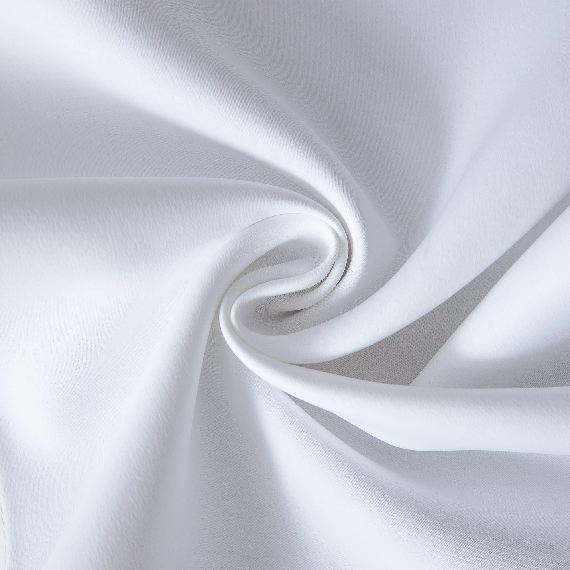 Mrs.Naturall Mrs.Naturall Small Window Curtains for Bedroom 2 Panels Set 45 in Long White Room Darkening Thermal Insulated Light Blocking Short Blackout Curtains for Bathroom Nursery 45 Inch Length