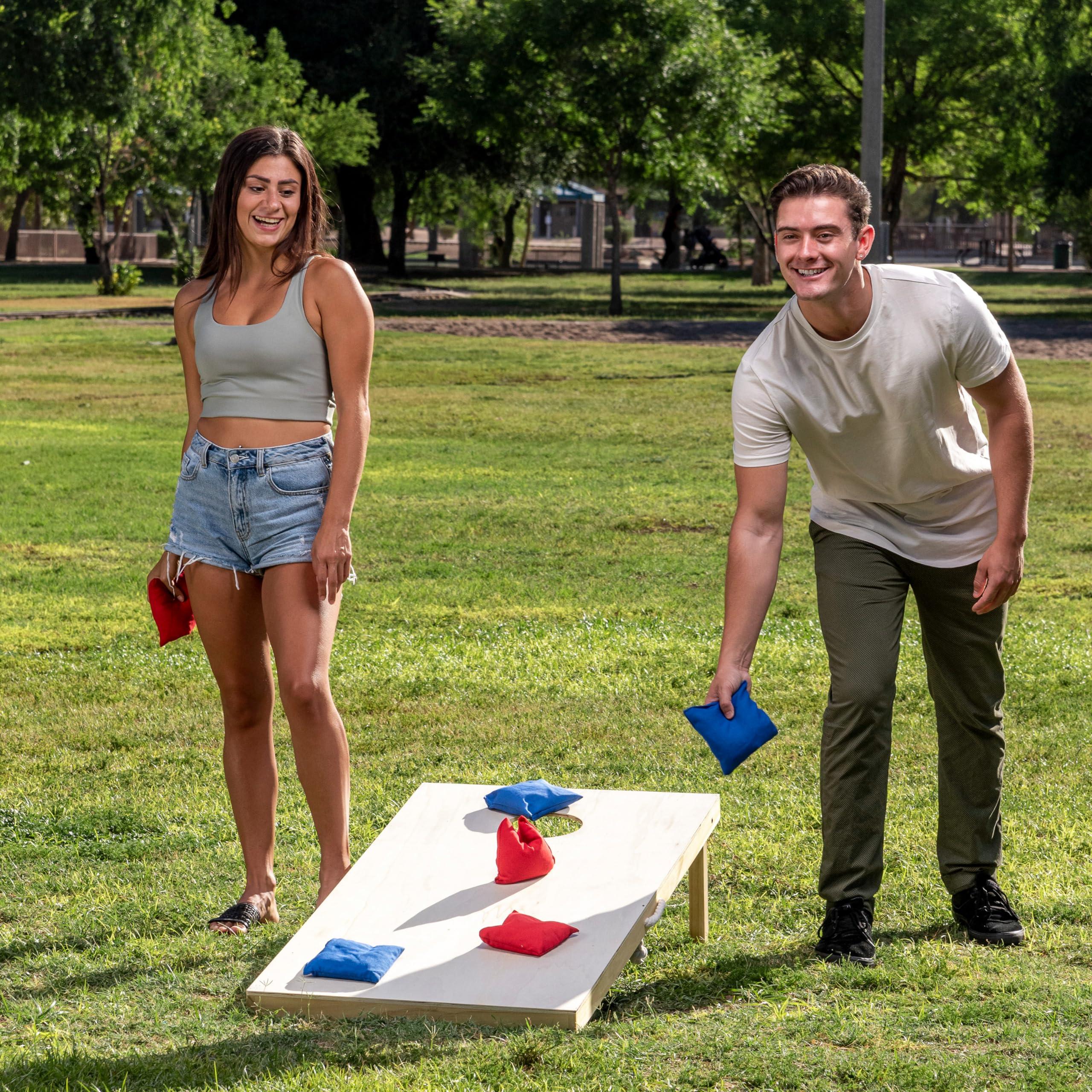 JOYIN JOYIN 16 Cornhole Bean Bags for Tossing (4.7 x 4.7), Durable Nylon All-Weather Game, Includes 15 Bean Bags and a Carry Bag, Cornhole Game Set, Party Supplies for Kids & Adults