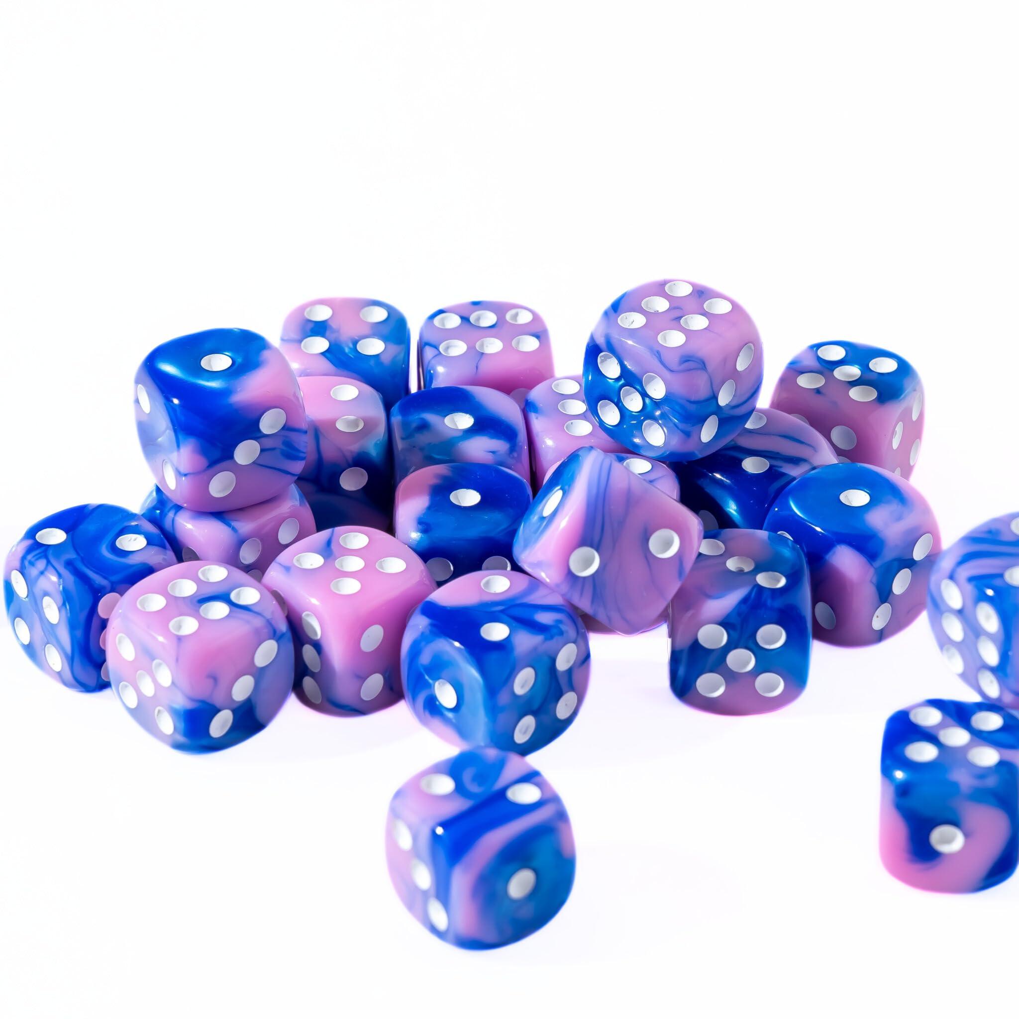 EASY ROLLER DICE CO 25 Count Pack of 12mm D6 Dice - Matching Collection of 6 Sided Dice with Pips (Chaos)