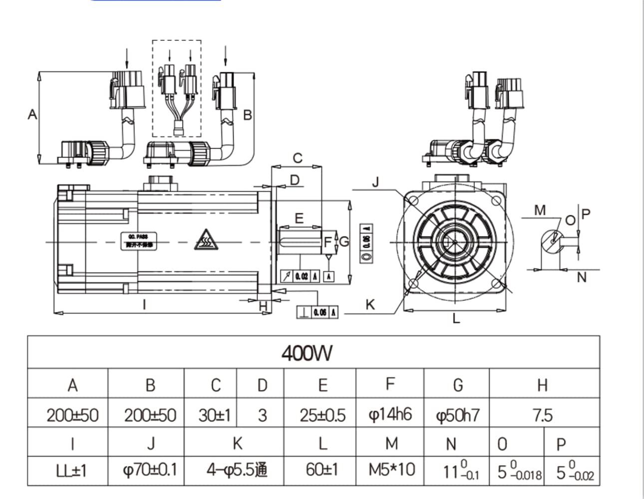 LCRHLCNC LCRHLCNC Servo Motor 400w 600w 750w with 60 80 Flange 17 Bit Absolute AC 220V Servo Driver High Accuracy Magnetic Servo 3000-6000RPM (600)