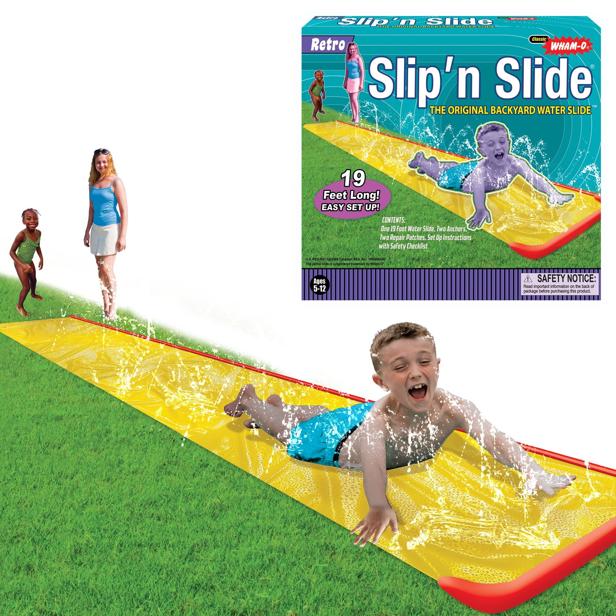 Winning Moves Games Classic Wham-O Slip\' N Slide (19 feet) by Winning Moves Games USA, Backyard Water Slide for Kids and Adults Ages 5+