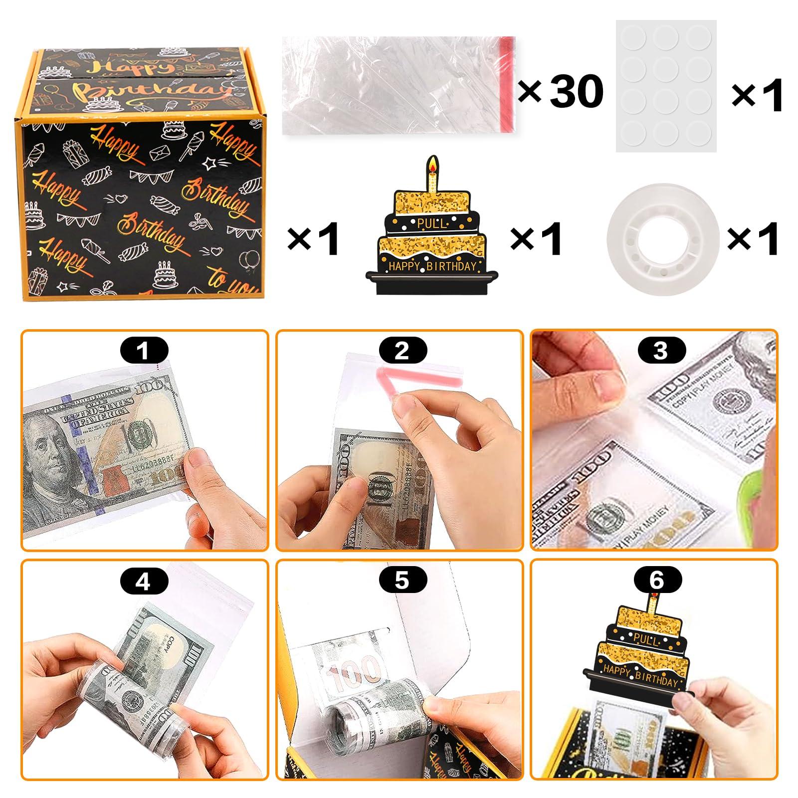 Omlisca Omlisca Happy Birthday Money Box for Cash Gift Pull DIY Birthday Gifts Surprise Gift Box for Money Fun Gift Ideas Special Birthday Celebration Creative Way to Give Cash Gifts for Kids Friends Family