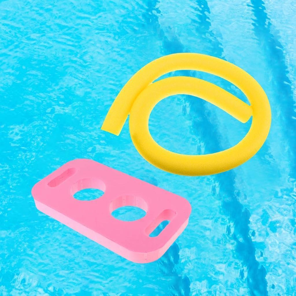 Vaveren Vaveren Pool Noodle Swim Training Sticks Flexible Foam Float 150cm Swimming Pool Noodle with Connector for Swimming, Yellow Pink