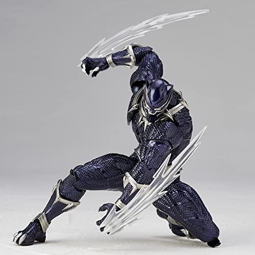 (KAIYODO) Kaiyodo Figurecomplex Amazing Yamaguchi Black Panther, Approx. 6.7 inches (170 mm), ABS & PVC Painted Action Figure, Revoltech