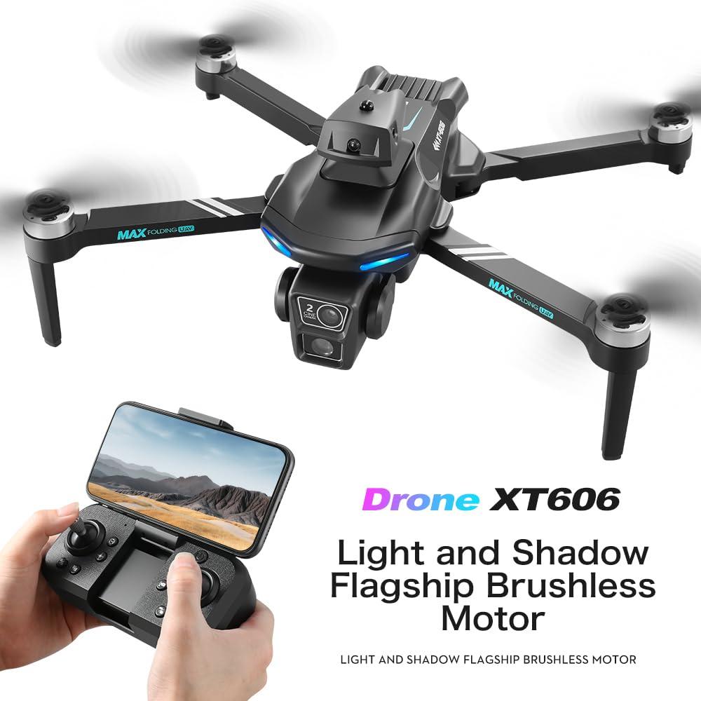 VIRC XT606 RC Mini Drone GPS Combo 2 Batteries 4K dual HD 3 camera FPV Brushless Avoidance Quadcopter Dron XT606 Drone