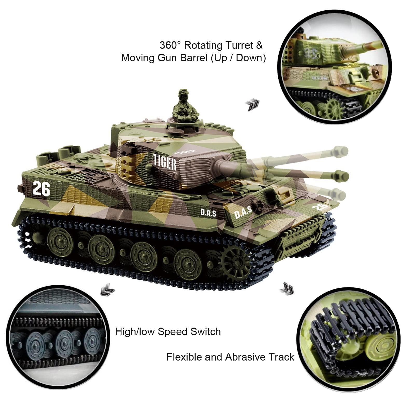 Cheerwing Cheerwing 1:72 German Tiger I Panzer Tank Remote Control Mini RC Tank with Rotating Turret and Sound