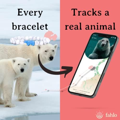 Fahlo Fahlo Polar Bear Tracking Bracelet, Elastic, supports Polar Bears International, one size fits most for Men and Women