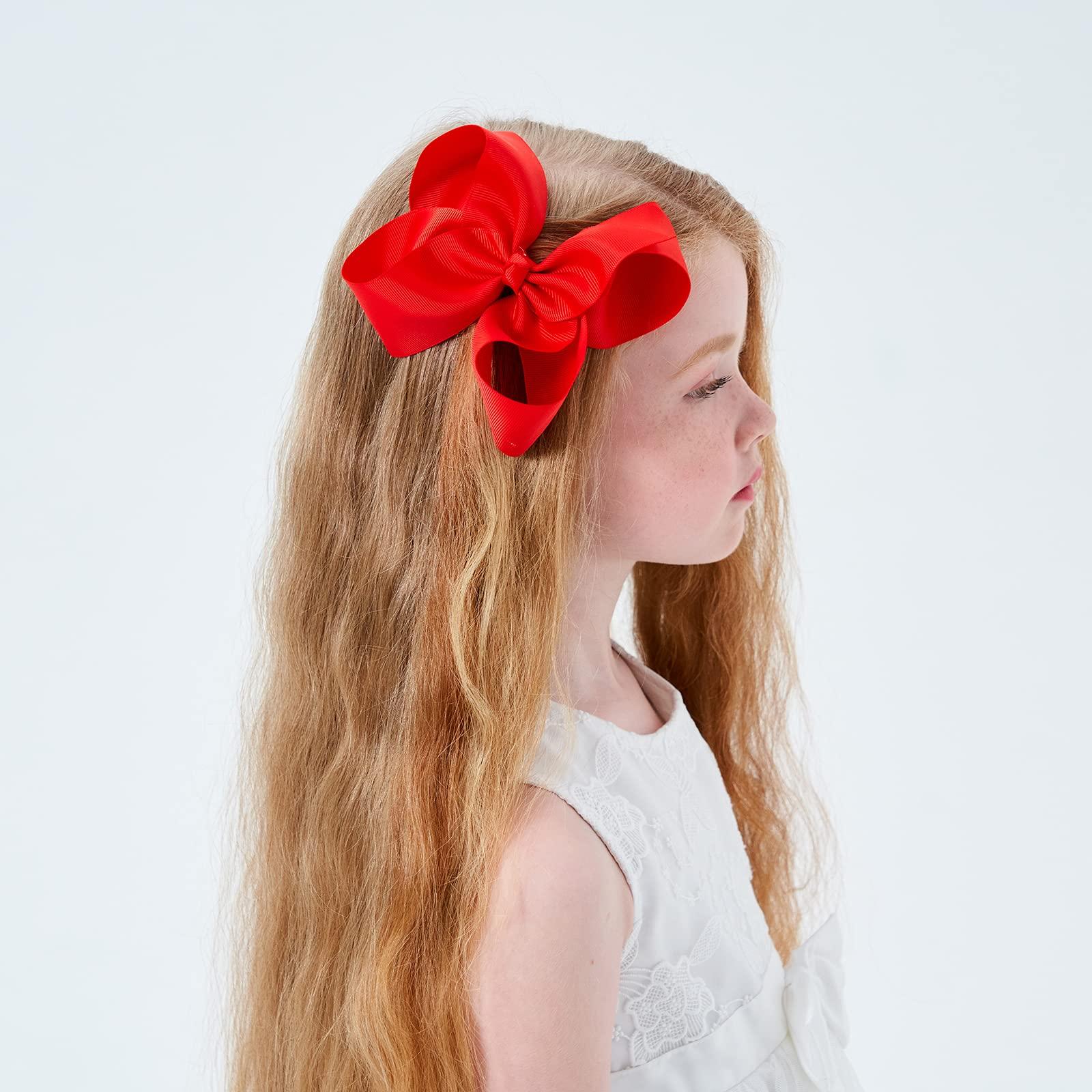 YHXX YLEN YHXX YLEN 20PCS Big 6 Inch Hair Bows for Girls Grosgrain Ribbon Toddler Hair Accessories with Alligator Clips for Toddlers Baby Girls Kids Teens