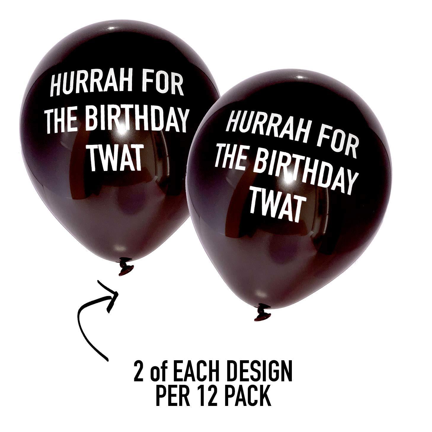 Brutal Brutal Balloons - Abusive Balloons Black & Red Pack of 12 - Rude Birthday Balloons for Adults - Insult Your Friends or Enemies with Funny Party Decorations - the Most Offensive Balloons on the Planet