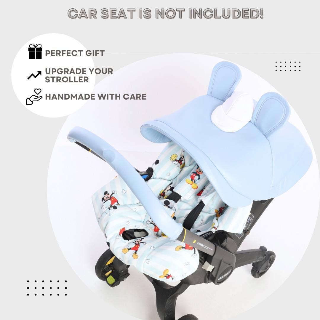 Boss and Baby Boss and Baby - Pink Handmade Doona Accessories: Doona Stroller Car Seat Cover Replacement Set - Includes Canopy, Seat Replacement, Shoulder & Crotch Pads (Basic Set)