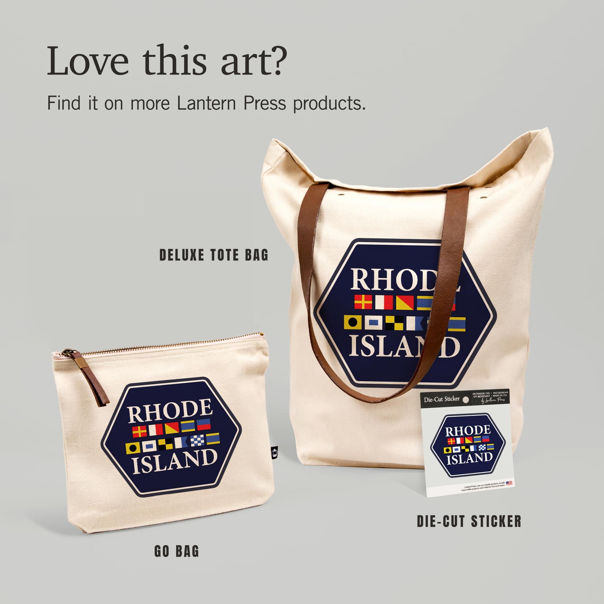 Lantern Press Die Cut Sticker Rhode Island, Nautical Flags, Vinyl Sticker 3 to 6 inches, (Waterproof Decal for Cars, Water Bottles, Laptops, Coolers), Large