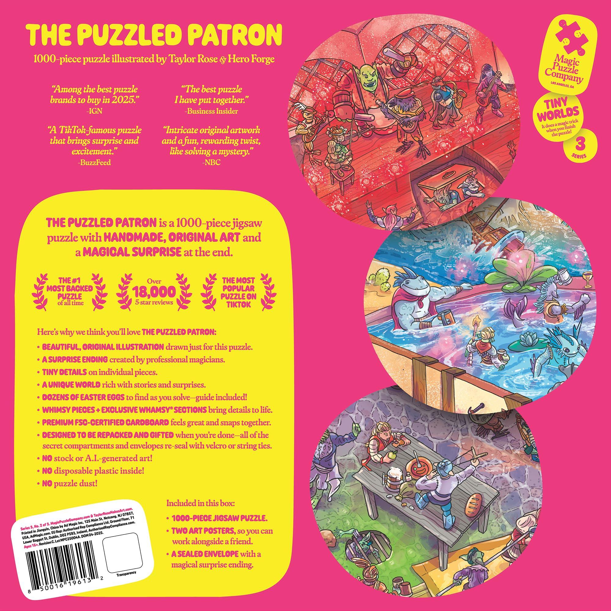 Magic Puzzle Company Magic Puzzles 3-Pack Series Three The Secret Soup, The Puzzled Patron, & The Gnomes\' Homes 1000 Piece Jigsaw Puzzles from The Magic Puzzle Company