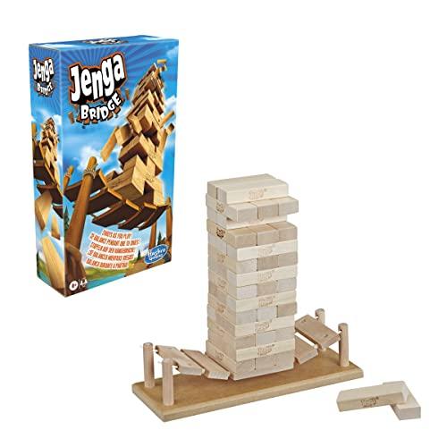 Jenga Hasbro Gaming Jenga Bridge Wooden Block Stacking Tumbling Tower Game for Kids Ages 8 & Up, 1 or More Players