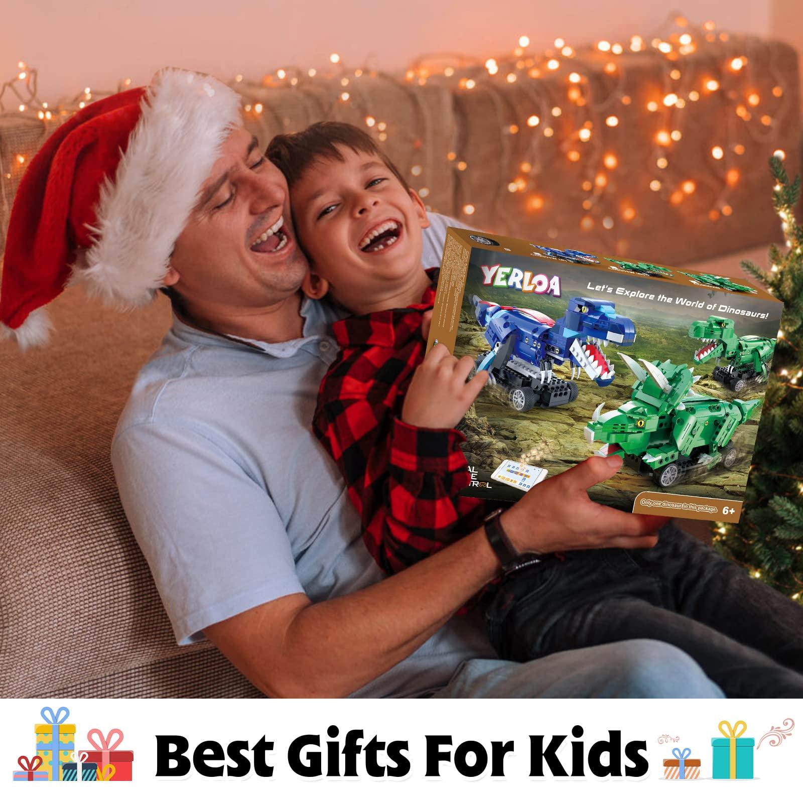 Yerloa Yerloa Dinosaur Toys for Kids 8-12 Jurassic Building Kits for Boys 6 7 8 9 10 11 12 + Year Old 343 Pcs Remote Control STEM Projects Building Toys Blocks Sets Educational Birthday Gift for Kid 5-7 8-12