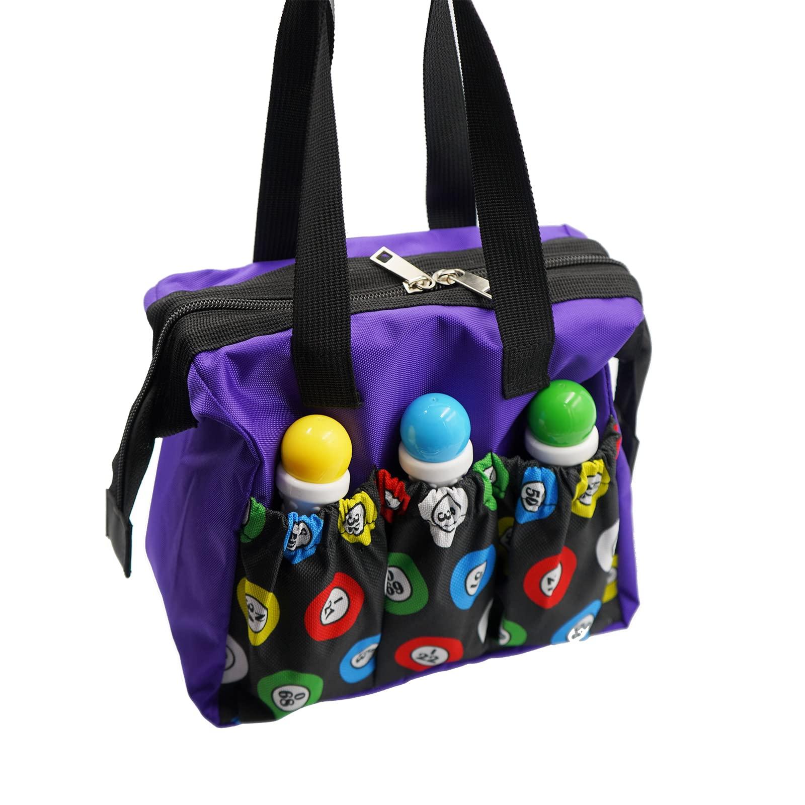 Yuanhe Yuanhe Bingo Dauber Bags with 6 Pockets Purple Bingo Tote Bag