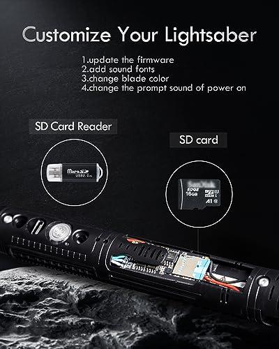 XenoSaber XenoSaber Upgraded Xenopixel 3.0 Motion Control Light Saber, Smooth Swing Combat Dueling Saber for Adults with APP, 34 Sound Fonts Infinite Color Change, 16GB SD Card, 8 Light Effect 12 Ignition