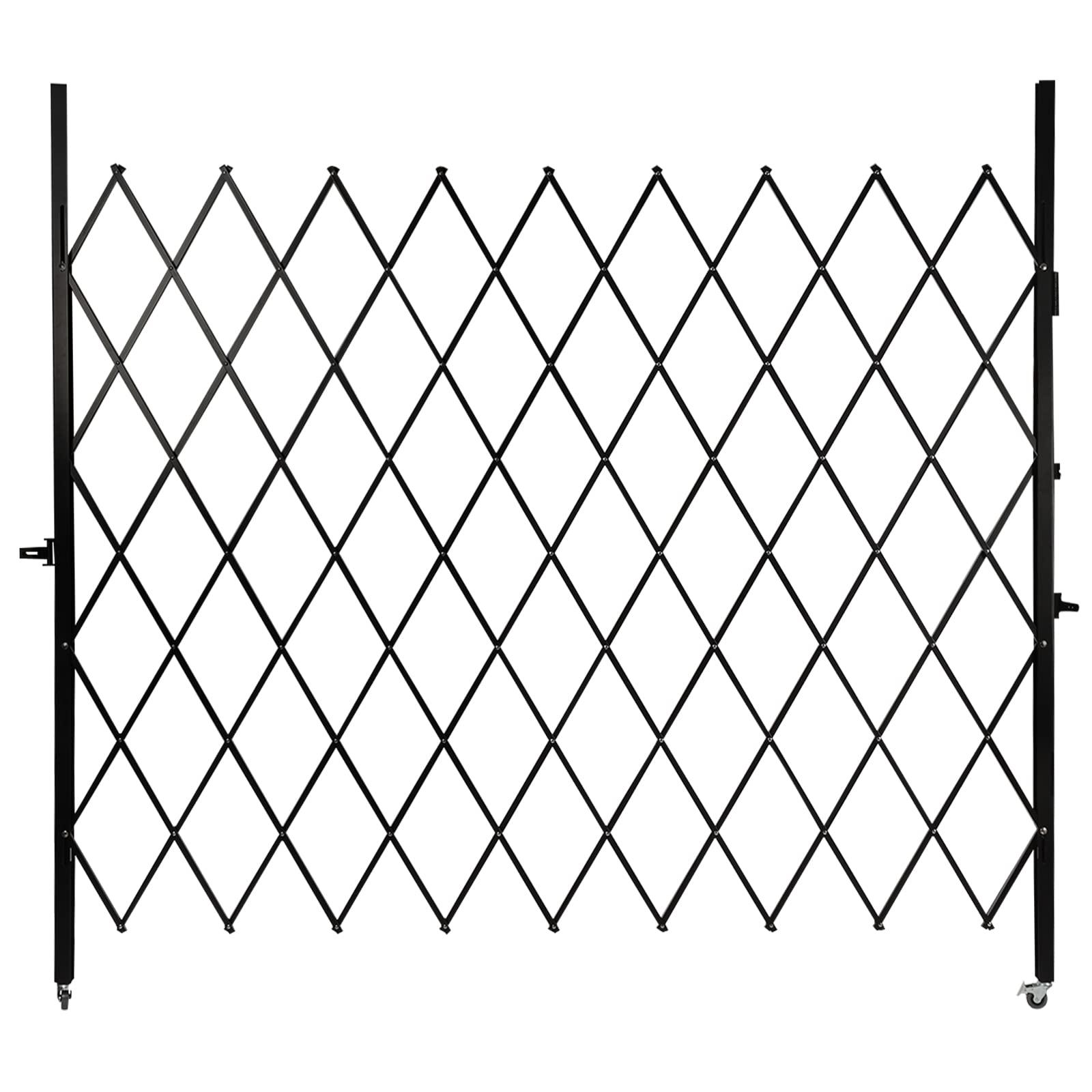 FFanhia Single Folding Security Gate 7.22'H x 7.5'W Folding Door Expand Gate Security Scissor Gates Accordion Security Gate with Padlock for Basements Garages Storefronts Factories