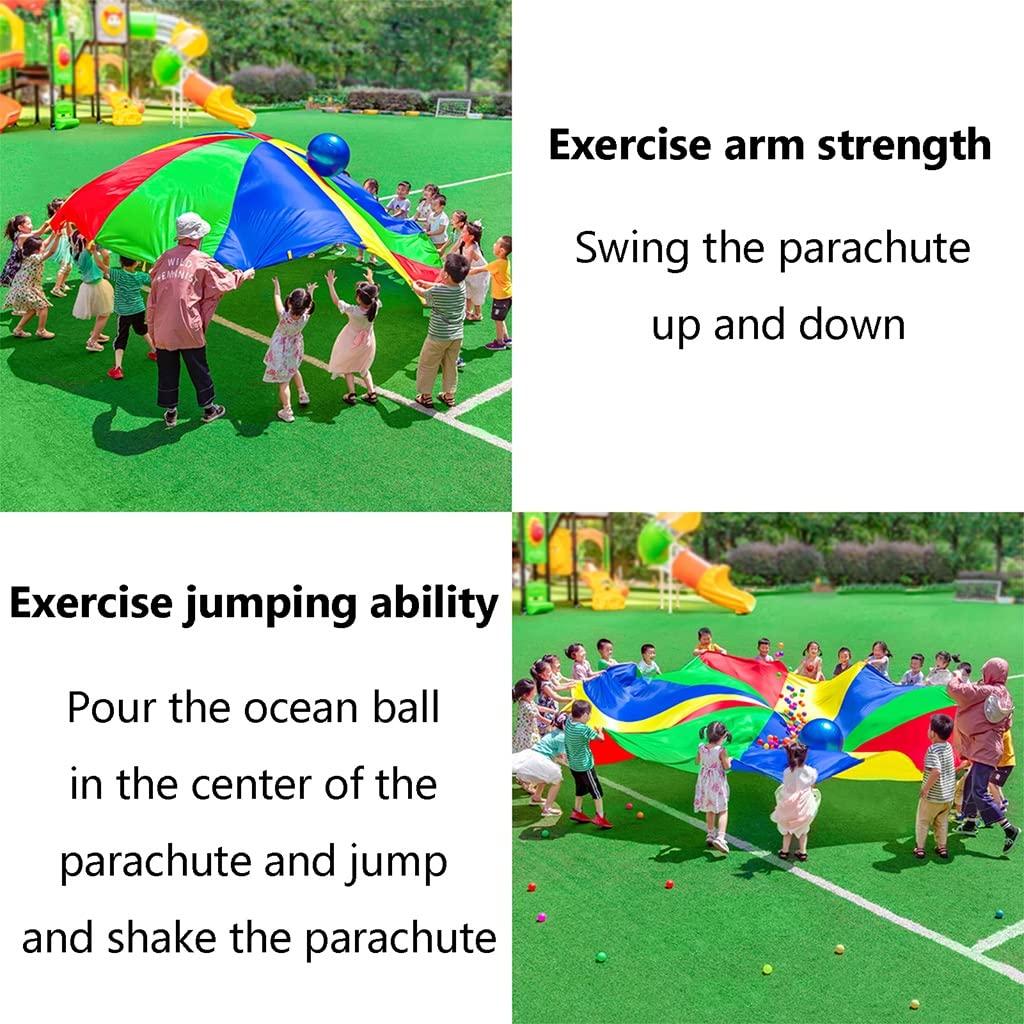 UUNVTOSU UUNVTOSU Play Parachute Nursery Sensory Game, Nursery Physical Training Resistance Play Parachute Games, Play Parachute for 3-6 Years Old Parachute Parachute(4m/13.1ft)