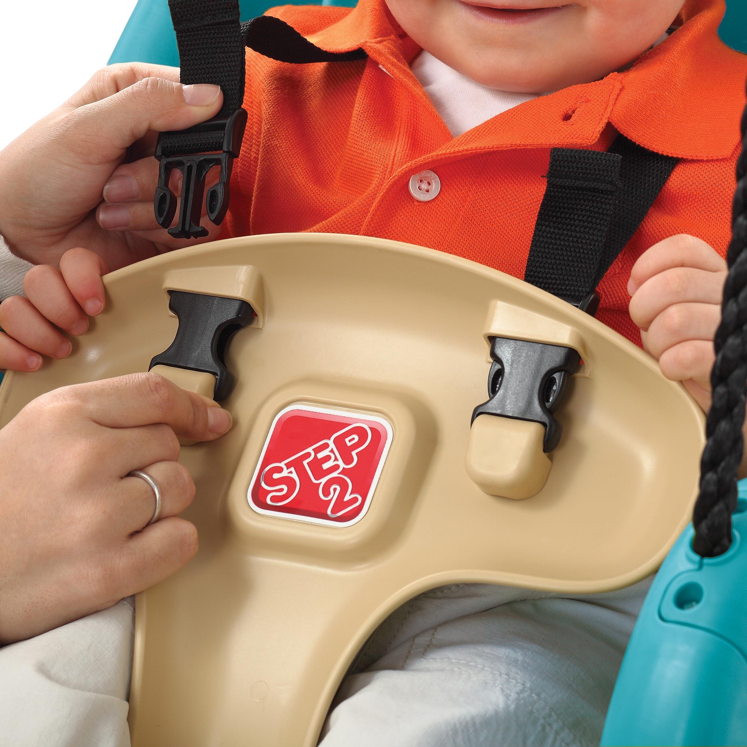 Step2 Step2 Infant to Toddler Swing, Baby Outdoor Swing, Backyard Bucket Style Swing Seat, Secure Harness, Outside Weather-Resistant Rope, Attach to Playset, For Toddlers 9 Months -3 Years Old