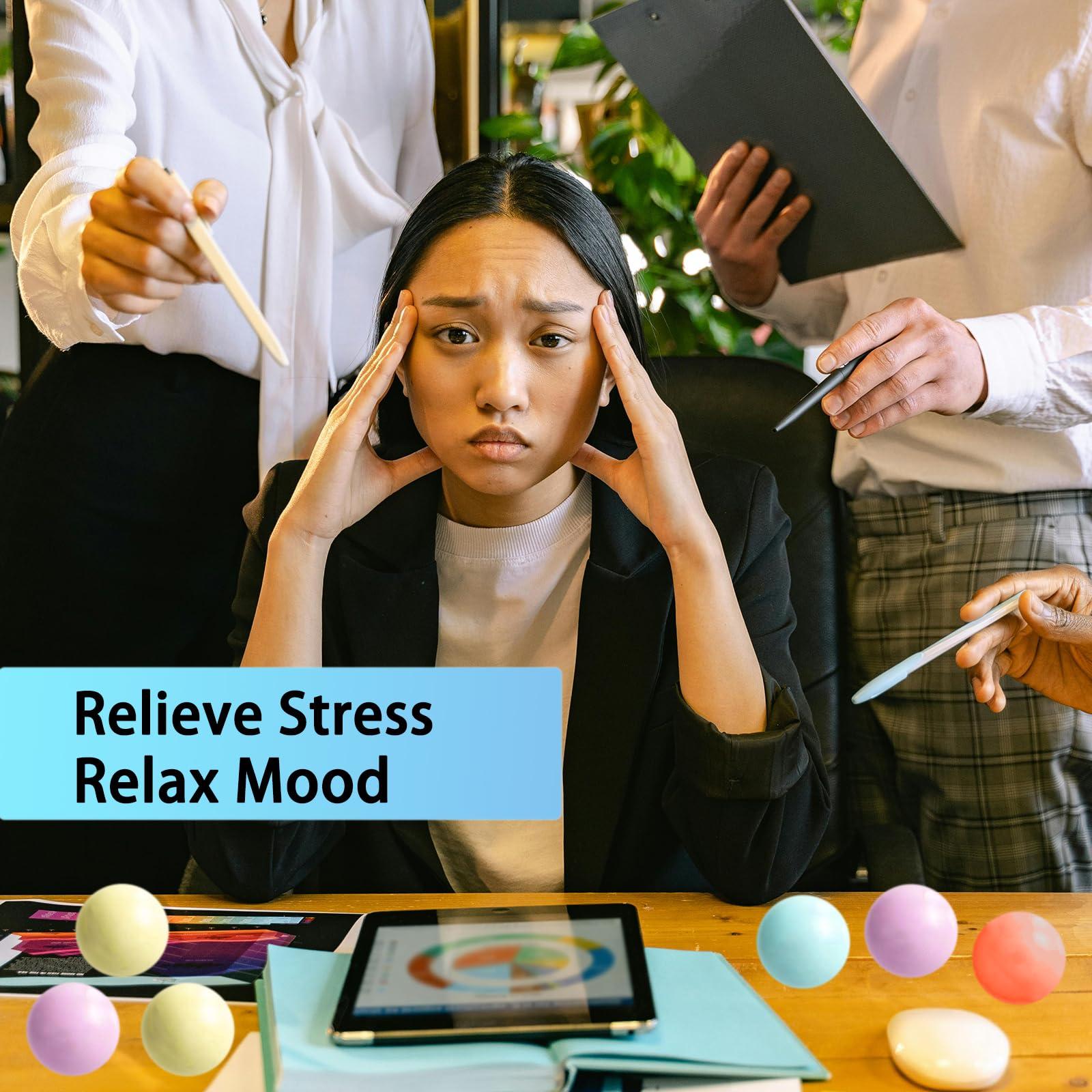 AiSiXin Sensory Stress Balls 4-Pack, Squishy Stress Balls, Squishy Fidget Toys for Kids and Adults, Soft Squeeze Balls Sensory Toys, Strecthy Stress Relief Toys for Autism