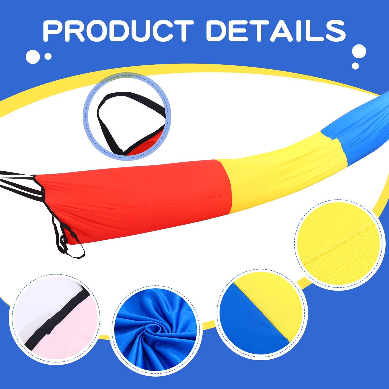 Simgoing Sensory Compression Play Tunnel for Kids 12 ft Calm Sensory Tunnel for Outdoor Indoor Autism Kids Toys Game Concept Tools for Different Ages(Red Yellow Blue)