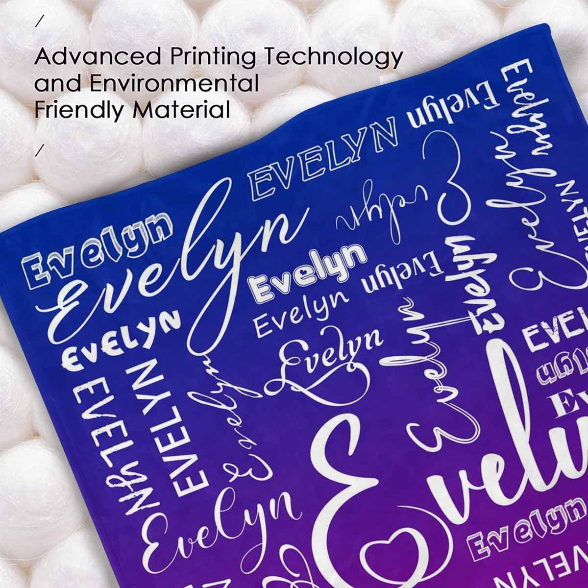 Newcos Customized Name Baby Blankets for Girls Boys Newborn, Personalized Baby Soft Throw Blankets with Different Fonts Name for Daughter Son, Baby Blankets for Bedding Sofa 60"x80"