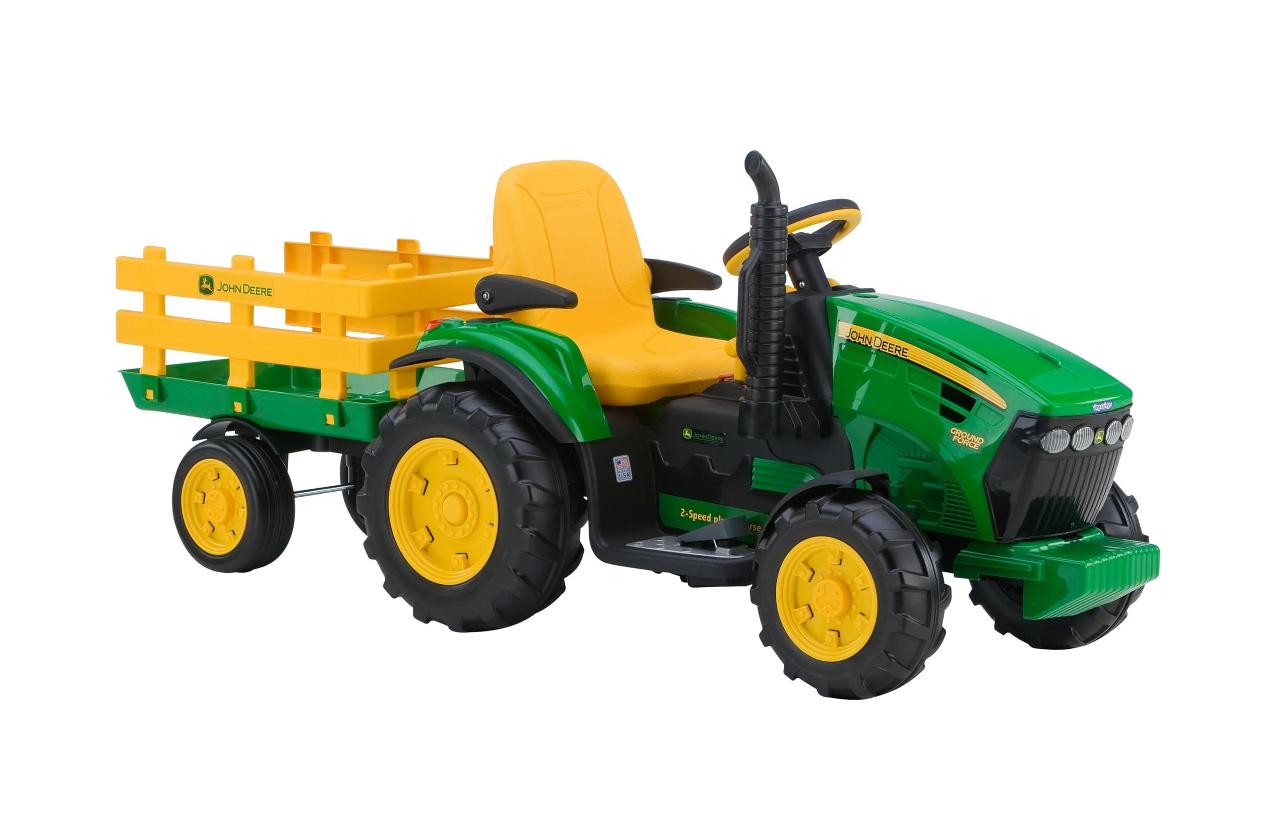 Peg Perego Peg Perego John Deere Ground Force Tractor with Trailer 12 Volt Ride on