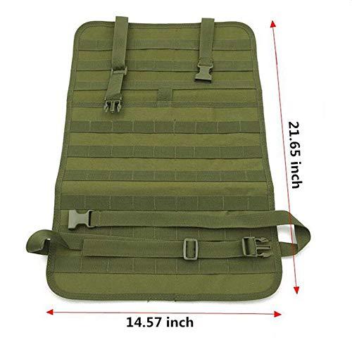 HWZ HWZ Car Seat Back Organizer, Tactical MOLLE Vehicle Panel Car Seat Cover Protector Universal Fit (Black) (Green)