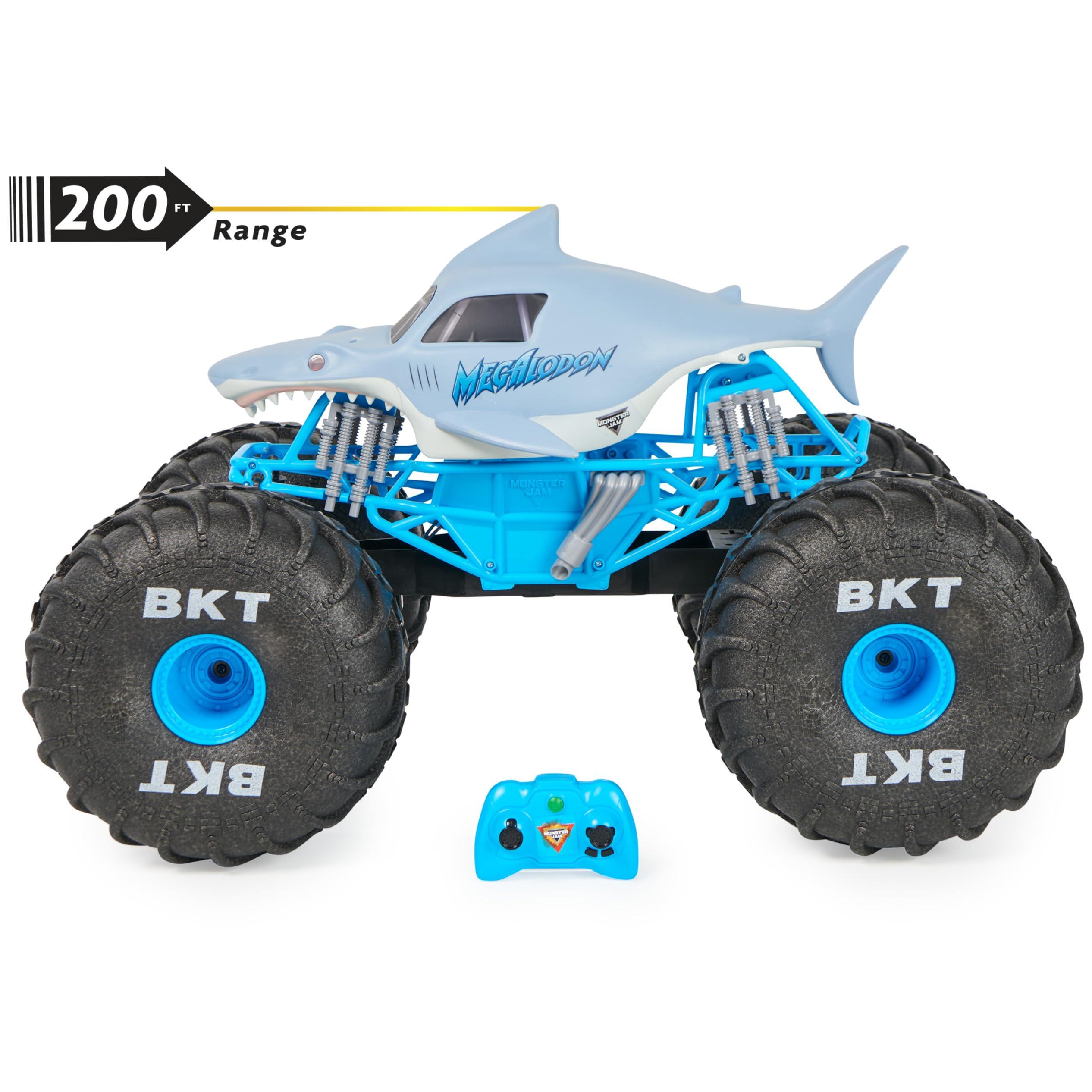 Monster Jam Monster Jam, Official Mega Megalodon All-Terrain Remote Control Monster Truck for Boys and Girls, 1:6 Scale, Kids Toys for Ages 4-6+