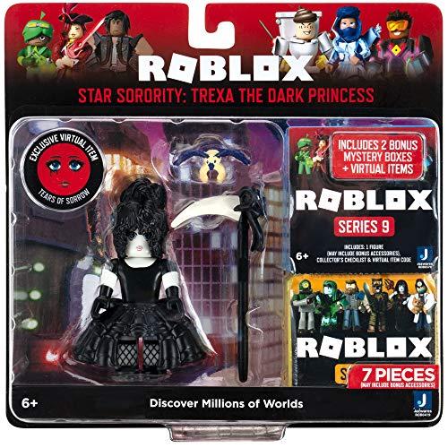 Roblox Roblox Action Collection - Star Sorority: Trexa The Dark Princess Figure Pack + Two Mystery Figure Bundle [Includes 3 Exclusive Virtual Items]