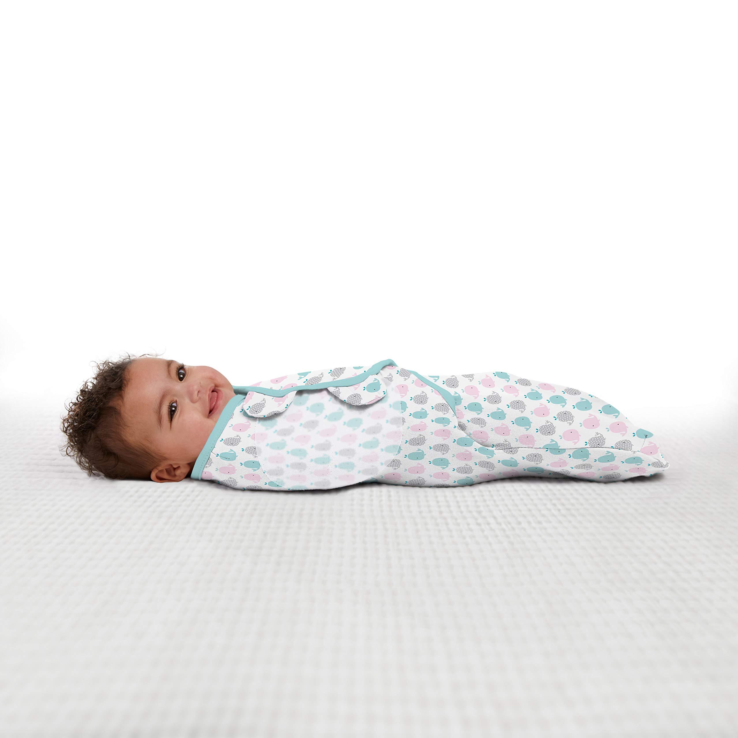 SwaddleMe SwaddleMe Original Swaddle Size Small, 0-3 Months, 2-Pack (Pink Polka Whale)