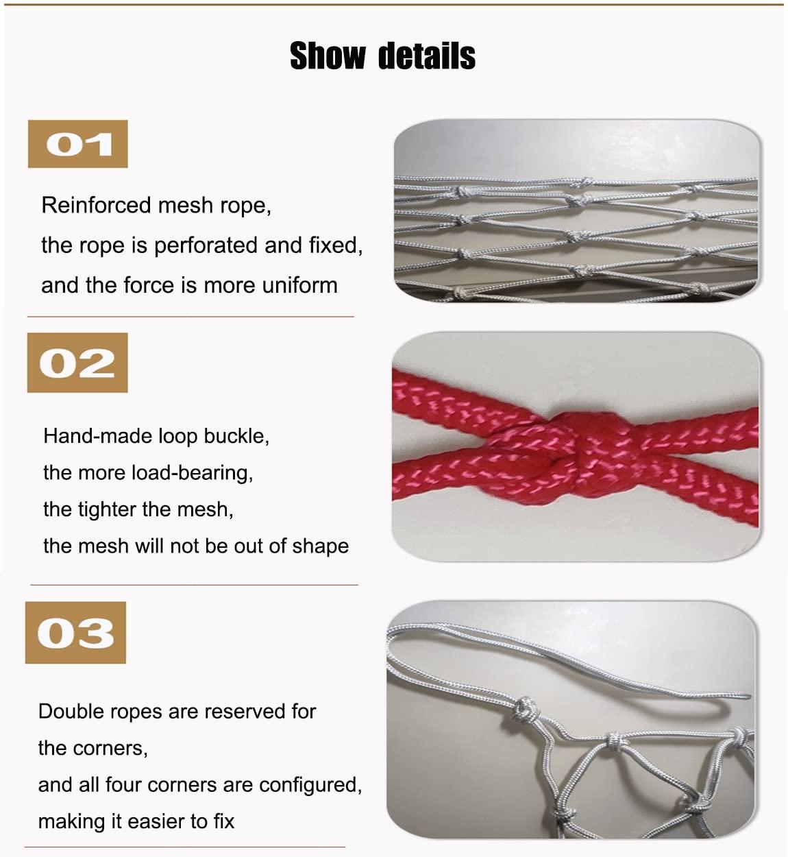 buihdeu Nylon rope net Safety Net Fall Prevention Net Outdoor Decoration Net Safety Net Children's Stairs Balcony Fall Prevention Net Garden Playground Orange Decoration Net Restaurant Ceiling Net Pet Net(1x2