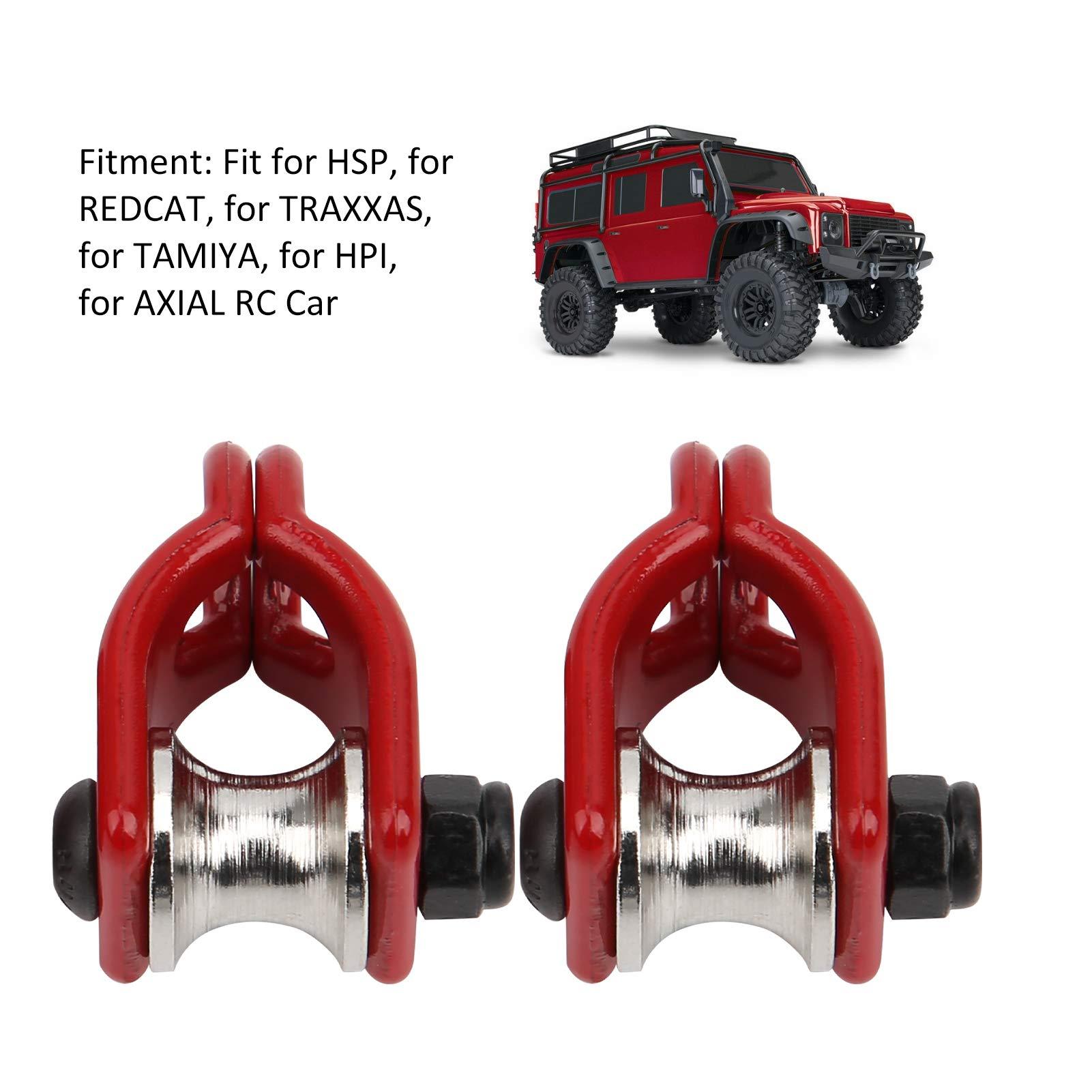 VGEBY RC Lifting Pulley, 2PCS Lifting Pulley Upgrade Parts 1/10 Scale RC Car Lifting Pulley Vehicle Scale Accessories for HSP REDCAT Crawler Car Crawler(Type A) 1/10 Scale Rc Tow Winch Shackle Rc Winch