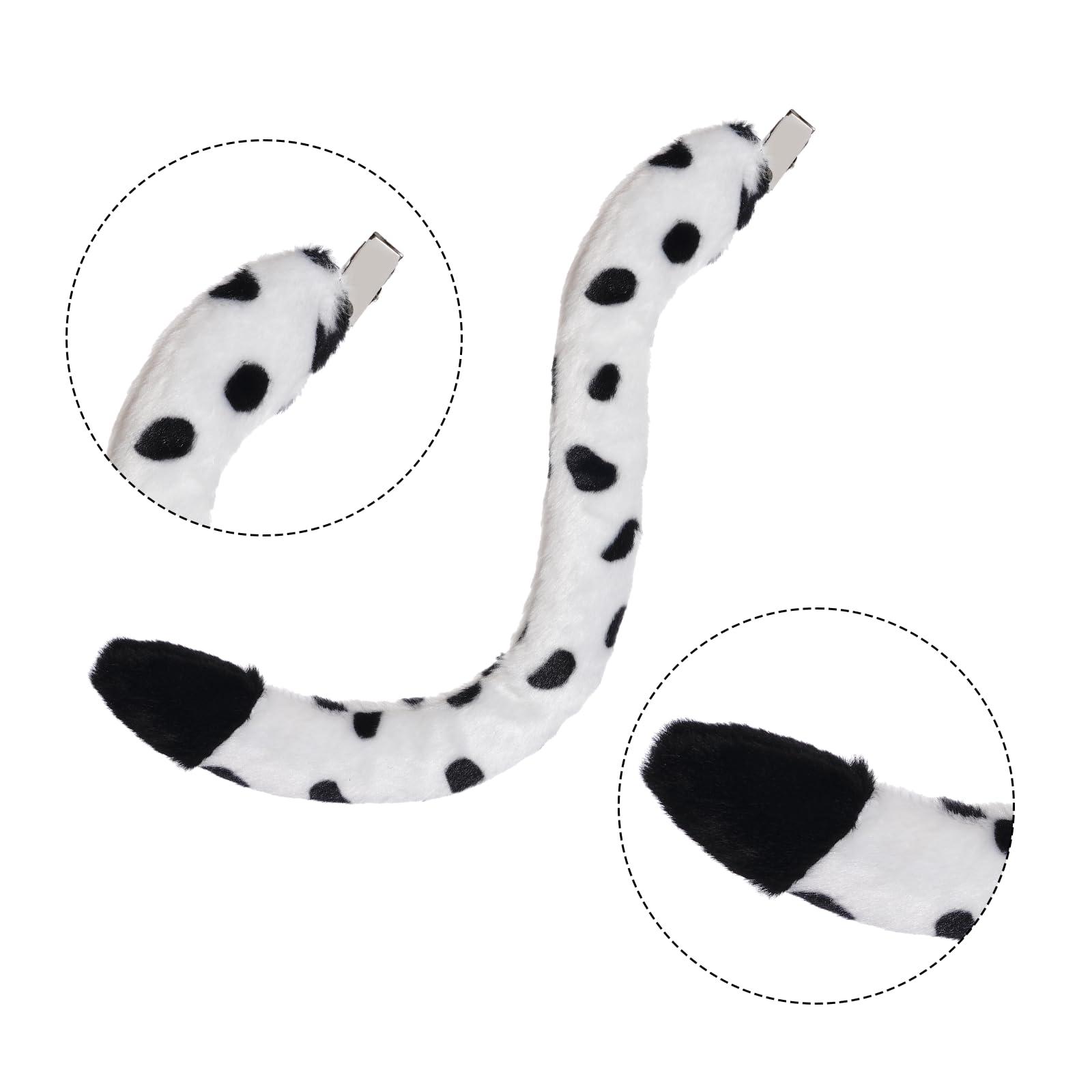 Jmkcoz Jmkcoz Dalmatian Ears Headband and Tail Set Fancy Animal Dalmatian Dog Costume for Halloween Dress Up Cosplay Party