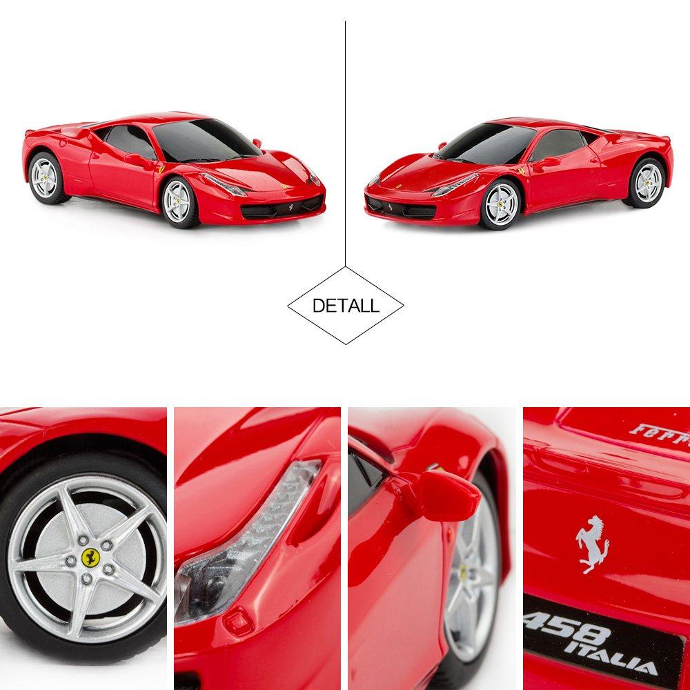 RASTAR RASTAR Ferrari Remote Control Car, 1/24 Scale Ferrari 458 Italia Model Car, Red Ferrari Toy Car