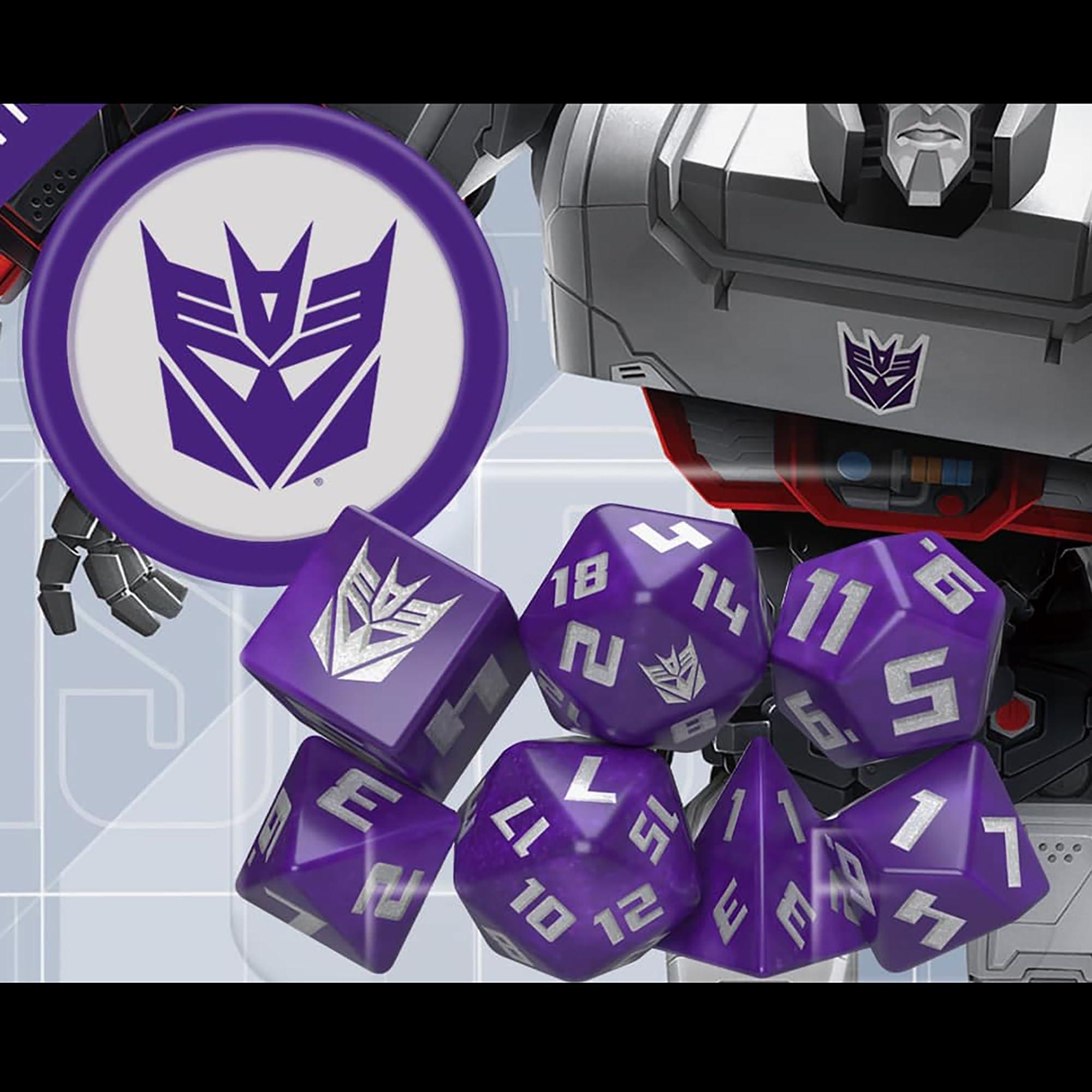 Renegade Game Studios Renegade Game Studios: Transformers RPG Decepticon Dice Set - 8 Pieces - Roleplaying Game Accessory, Designed for The Essence20 Roleplaying System