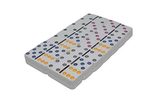 LINAZI Double 6 Color Dot Dominoes Game Set,Domino Set - Premium Classic 28 Pieces in Tin Case,Six Dot Dominoes Match and Educational
