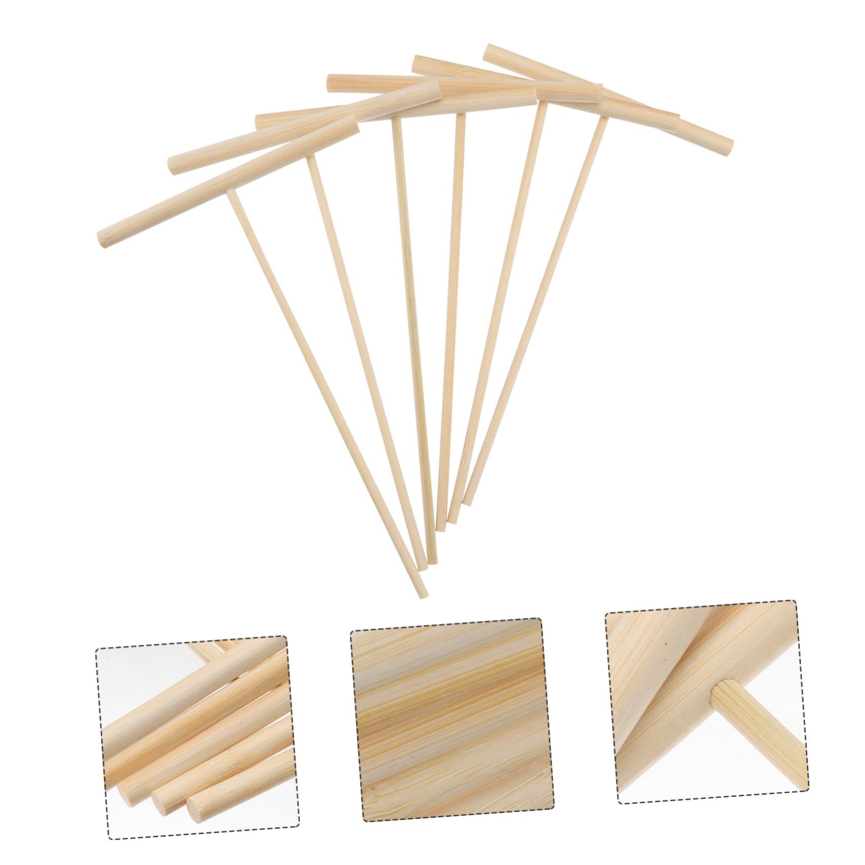 Vaguelly 18 Pcs T-type Bamboo Rake Creative Crafts Decorative Bamboo Crafts Mini Rake Toys Creative Rake Crafts Decorative Rake Crafts Sand Table Accessories Mini Bamboo Rakes