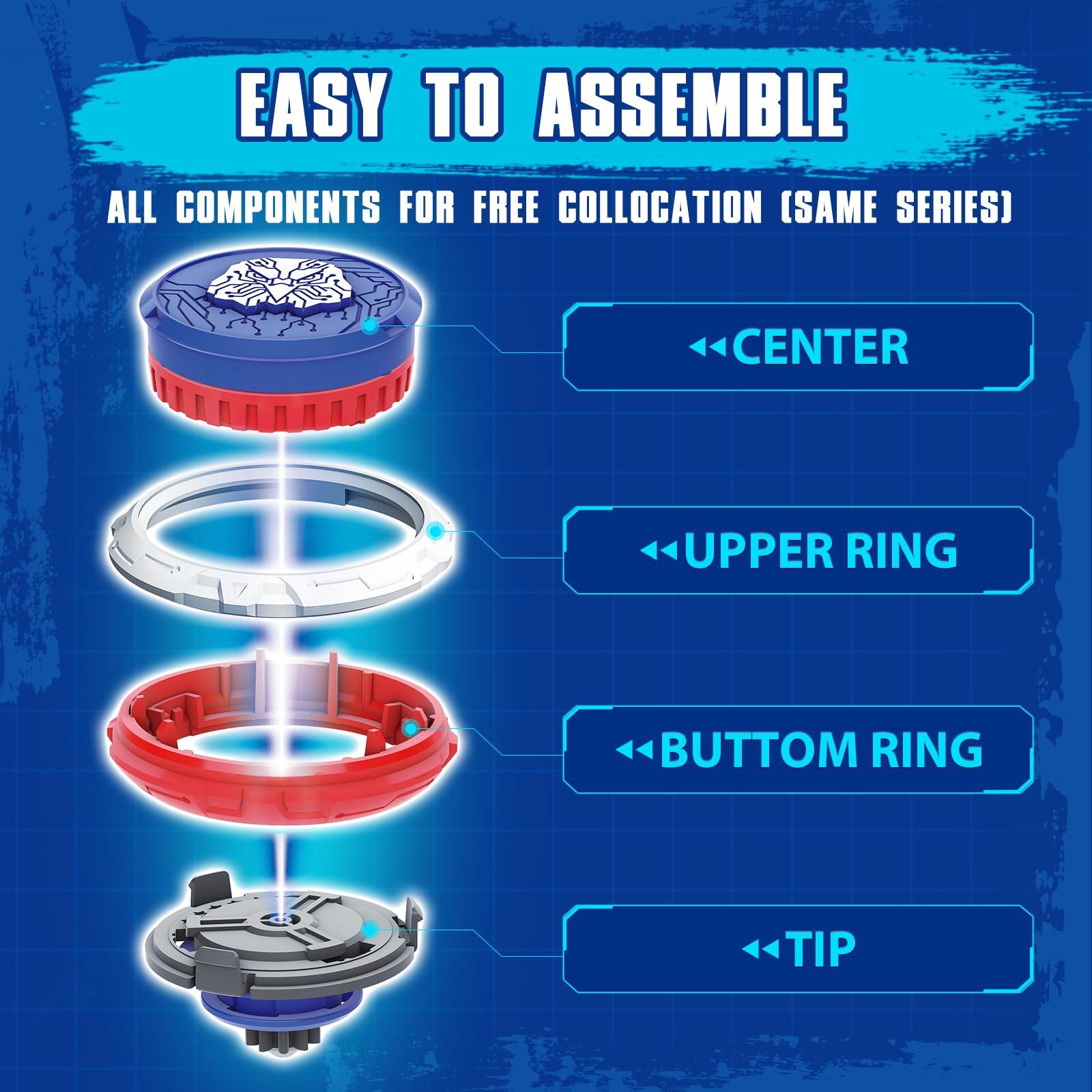 INFINITY NADO INFINITY NADO Bey Battling Blade Toys, Metal Brust Gyro Toys for Boys and Girls Age 5+, Battle Set with Spinning Top & String Launcher, Spinning Tops Boy Toys Kids Gifts, World Striking Eagle